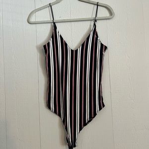 Red white and blue Gaze strappy bodysuit